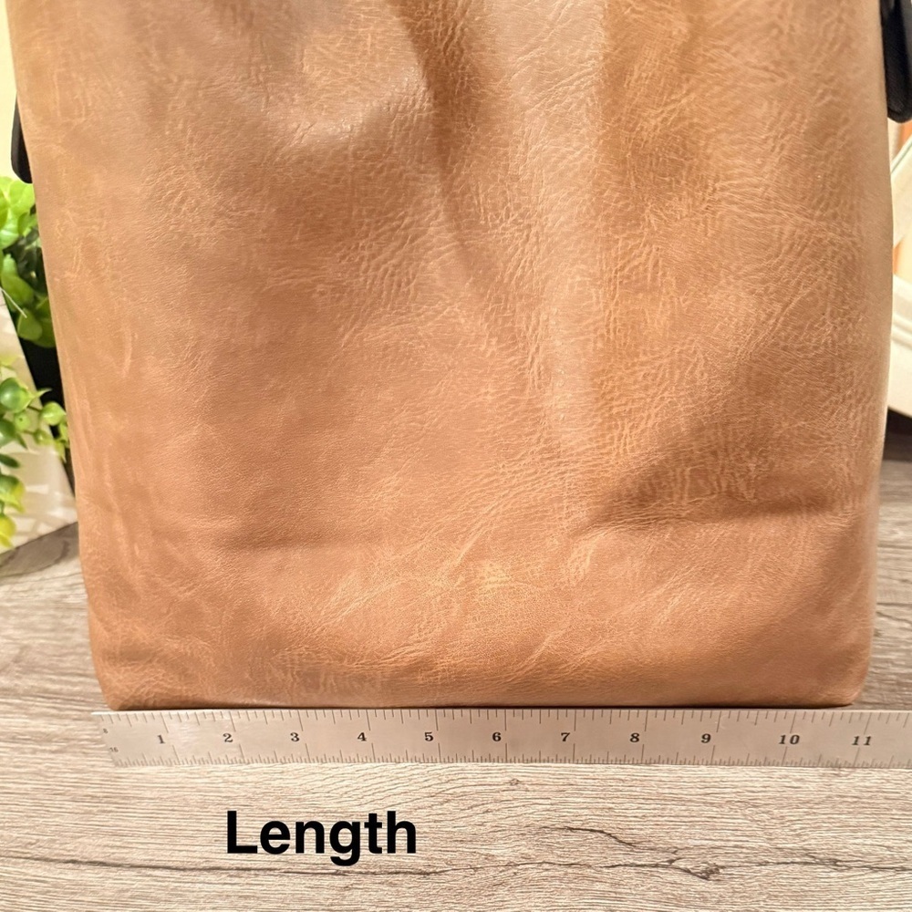 Classic Women’s Hobo Shoulder Bag Vegan Leather Snap Closure Coffee Large - Picture 9 of 17